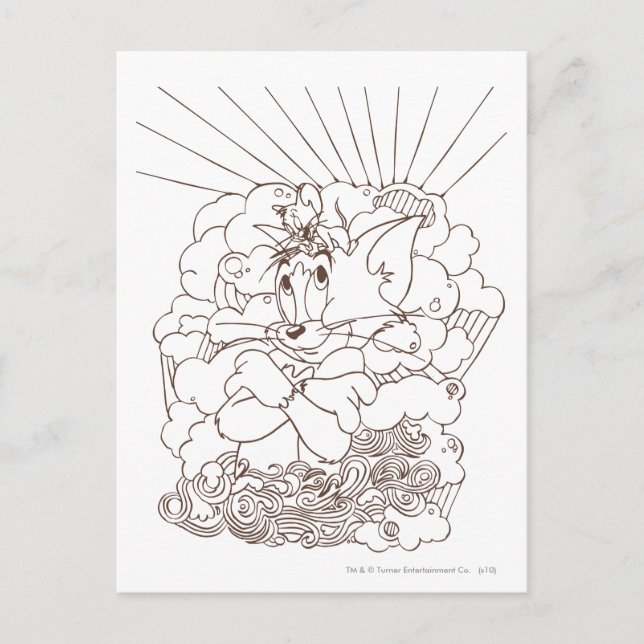 Tom und Jerry Kontur Postkarte (Vorderseite)