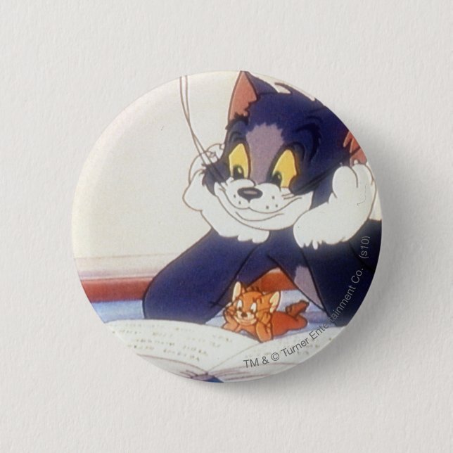 Tom und Jerry lesen ein Buch Button (Vorderseite)