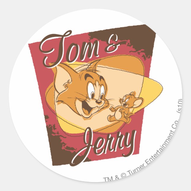 Tom und Jerry-Logo 2 Runder Aufkleber (Vorderseite)