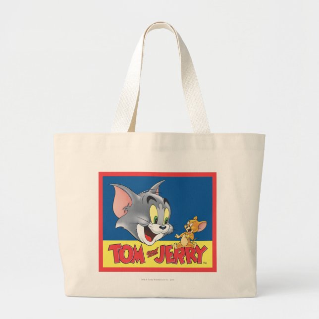 Tom und Jerry-Logo schattig Jumbo Stoffbeutel (Vorne)