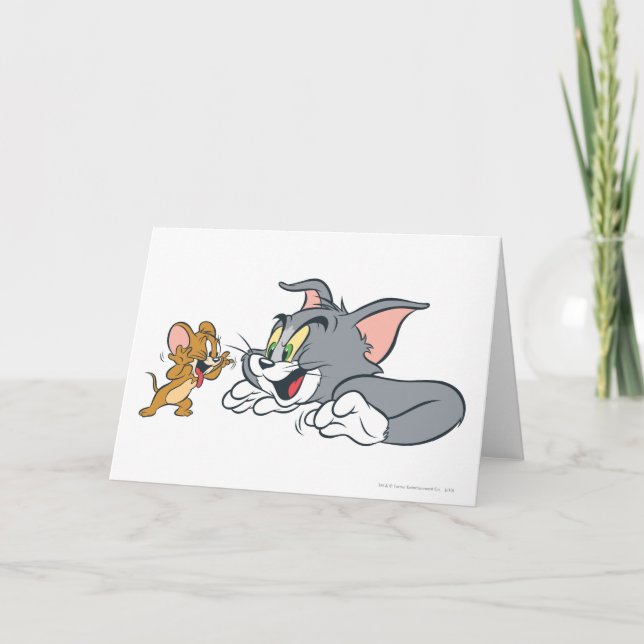 Tom und Jerry machen Gesichter Karte (Vorderseite)