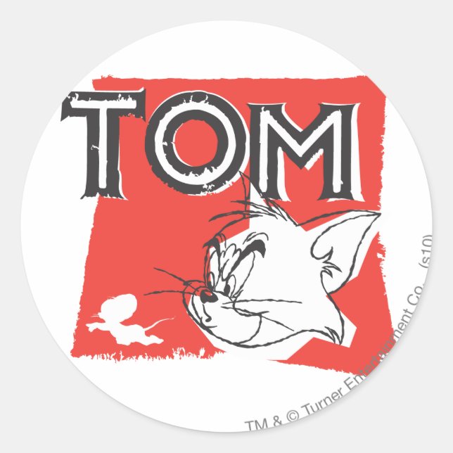 Tom und Jerry Mad Cat Runder Aufkleber (Vorderseite)