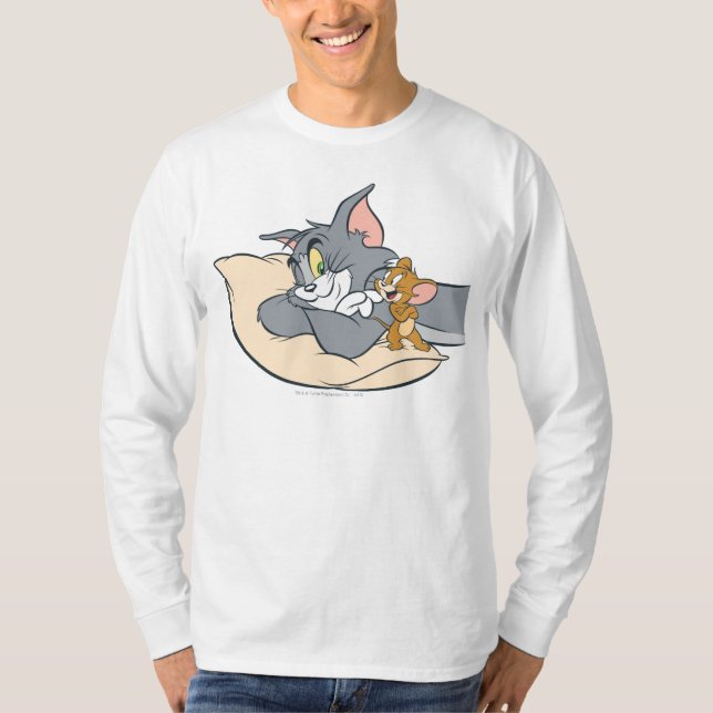 Tom und Jerry on Pillow T-Shirt (Vorderseite)