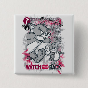 Tom und Jerry passen Ihre Rückseite auf Button