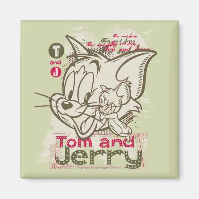 Tom und Jerry Pink und Green Magnet (Vorne)
