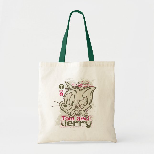 Tom und Jerry Pink und Green Tragetasche (Vorne)