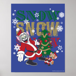 Tom und Jerry Santas am Baum Poster