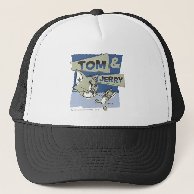 Tom und Jerry Scaredey Mouse Truckerkappe (Vorderseite)