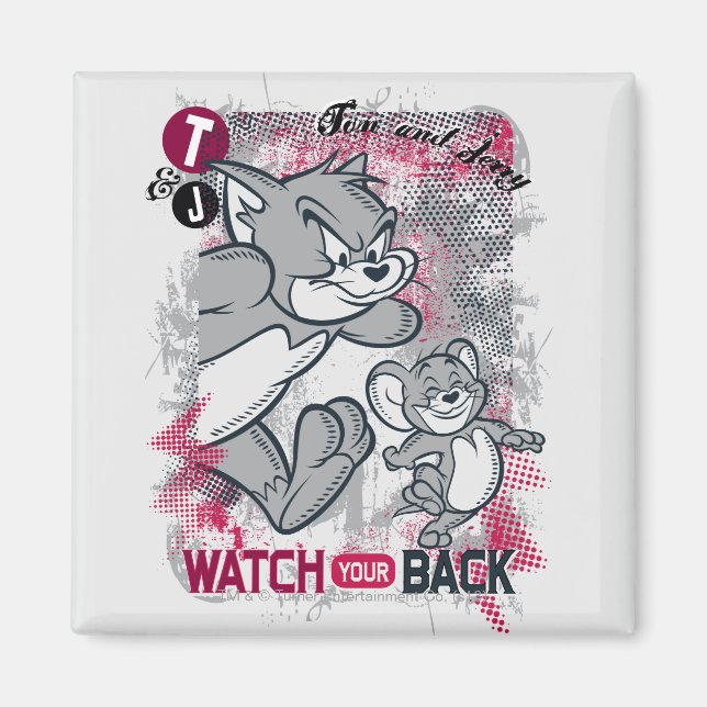Tom und Jerry sehen sich den Rücken an Magnet (Vorne)