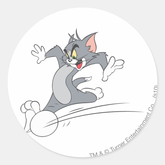Tom und Jerry Soccer (Fußball) 3 Runder Aufkleber (Vorderseite)
