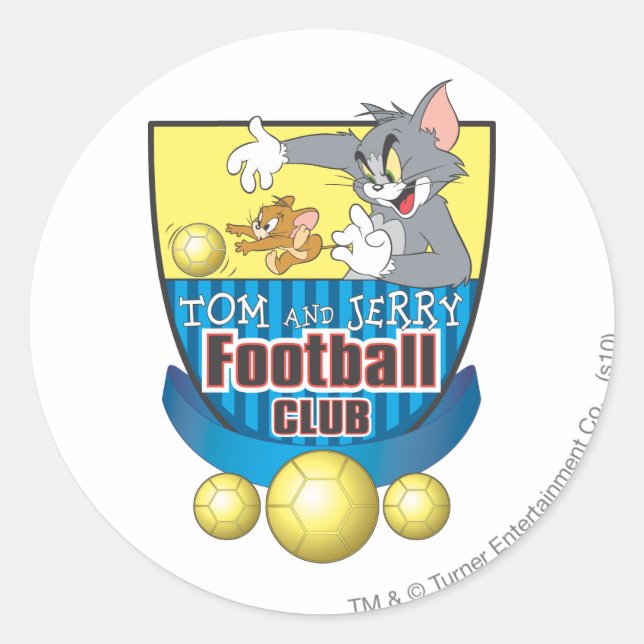 Tom und Jerry Soccer (Fußball) 5 Runder Aufkleber (Vorderseite)
