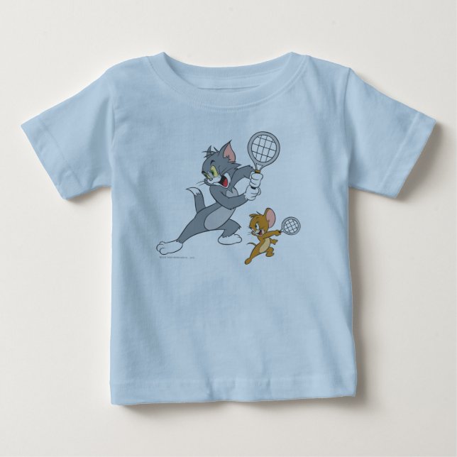 Tom und Jerry Tennis Stars 1 Baby T-shirt (Vorderseite)