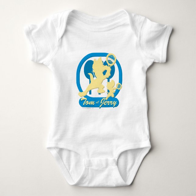 Tom und Jerry Tennis Stars 3 Baby Strampler (Vorderseite)