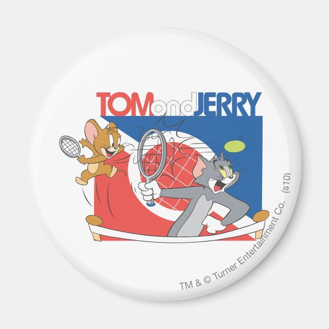 Tom und Jerry Tennis Stars 4 Magnet (Vorne)