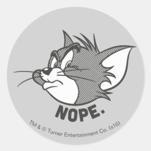 Tom und Jerry   Tom sagt "Nope" Runder Aufkleber