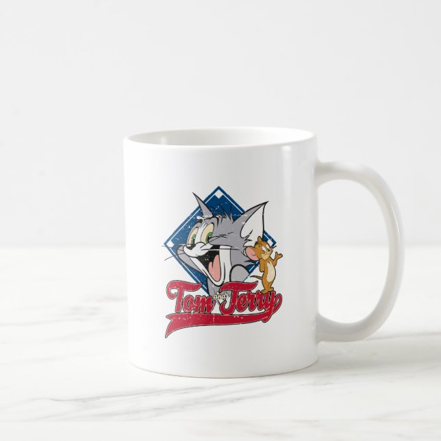 Tom und Jerry | Tom und Jerry auf Baseball Diamond Kaffeetasse (Rechts)