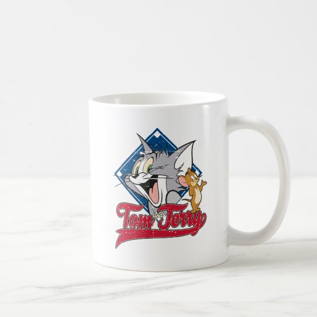 Tom und Jerry | Tom und Jerry auf Baseball Diamond Kaffeetasse (Rechts)