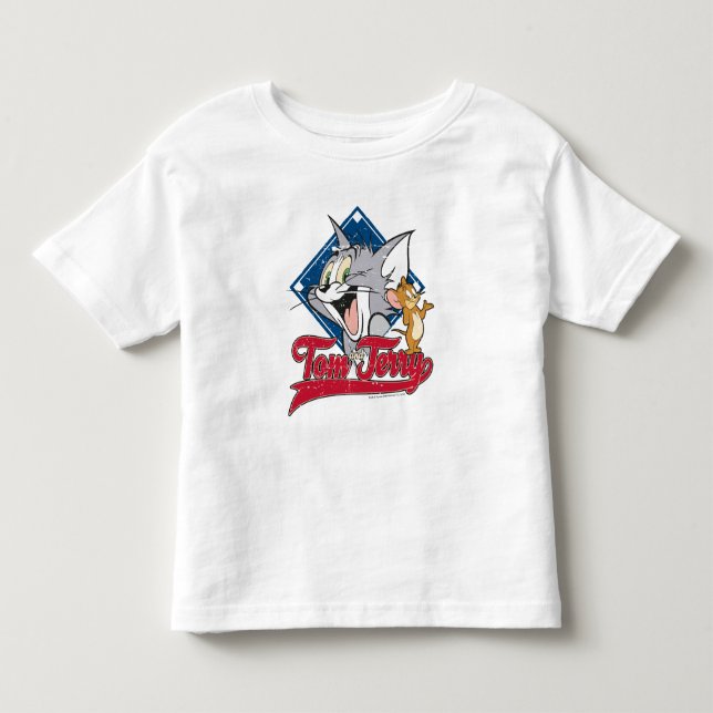 Tom und Jerry | Tom und Jerry auf Baseball Diamond Kleinkind T-shirt (Vorderseite)