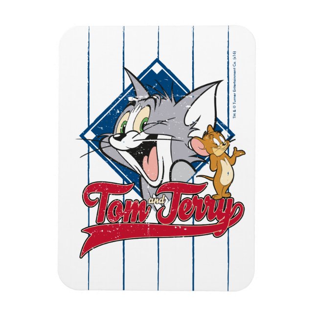 Tom und Jerry | Tom und Jerry auf Baseball Diamond Magnet (Vertikal)