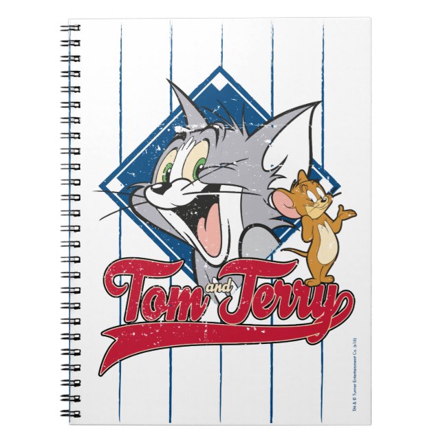 Tom und Jerry | Tom und Jerry auf Baseball Diamond Notizblock (Vorderseite)