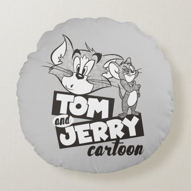 Tom und Jerry | Tom und Jerry Cartoon Rundes Kissen (Vorderseite)