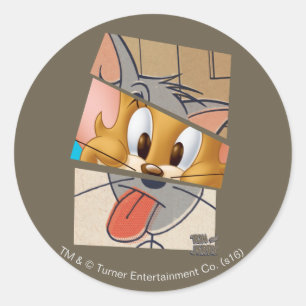Tom und Jerry   Tom und Jerry Mashup Runder Aufkleber