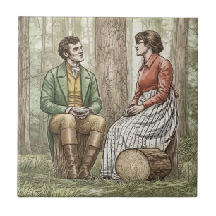 Tom und Mary aus "Die andere Bennet-Schwester" Fliese