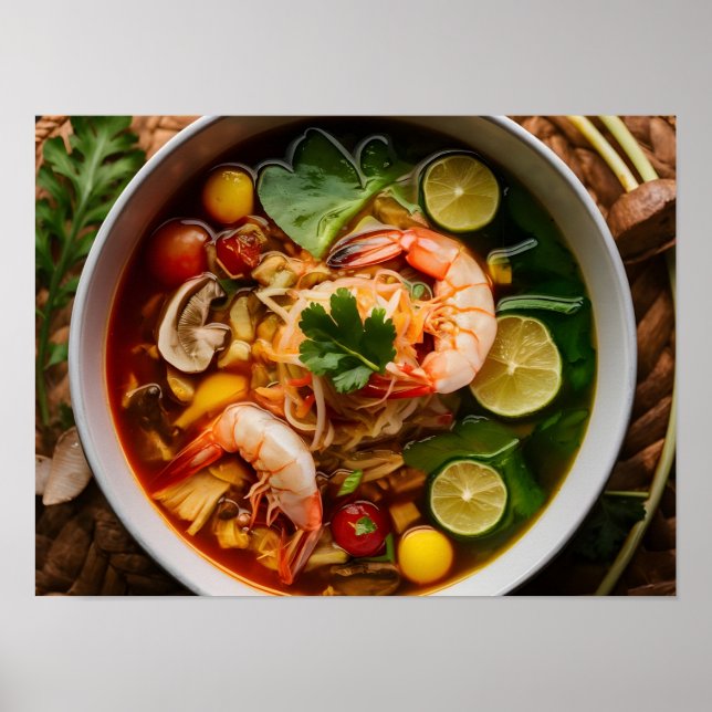 Tom Yum Goong Thai Dish mit hoher Auflösung Poster (Vorne)