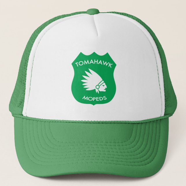 Tomahawk-amerikanisches Wappen - Beifall-Grün Truckerkappe (Vorderseite)
