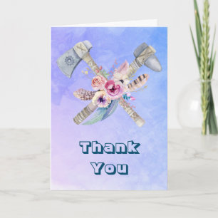 Tomahawk Federn und Blumen Danke