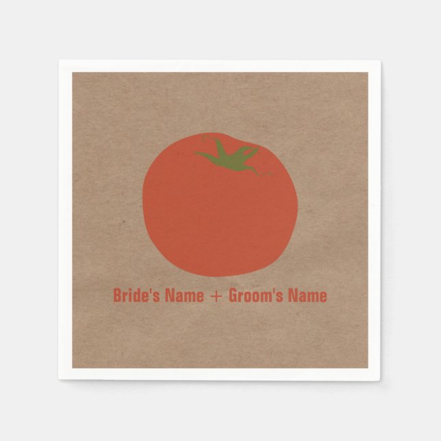 Tomate auf dem Bauernmarkt Hochzeit von Napkins Serviette (Vorderseite)