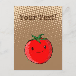 Tomate aus niedlichem Cartoon, Zeichnend mit Sepia Postkarte
