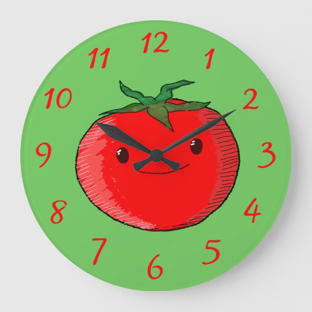 Tomate Große Wanduhr (Vorderseite)