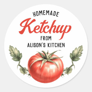 Tomate Ketchup Cantine étiquette aquarelle tomate