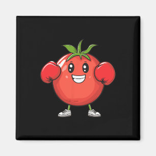Tomate lächeln mit Boxhandschuhen Magnet
