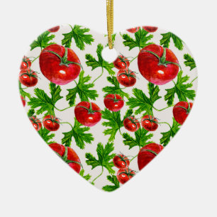 Tomate mit Blätter Muster Keramik Ornament