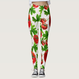 Tomate mit Blätter Muster Leggings