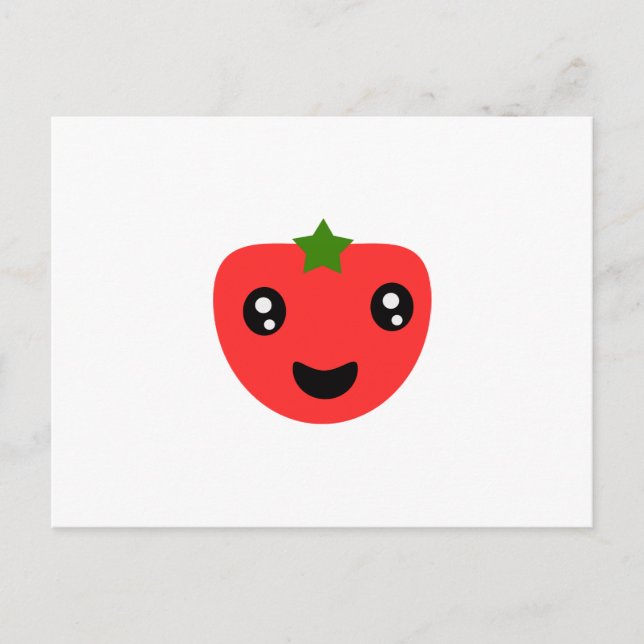 Tomate niedlich und glücklich postkarte (Vorderseite)