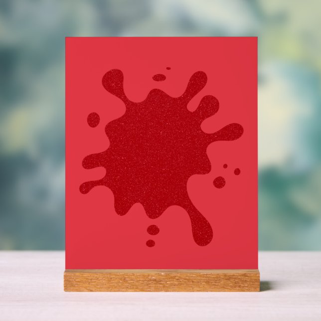 Tomate Rot Glitter Splash Schild – Anpassbar (Neutral)