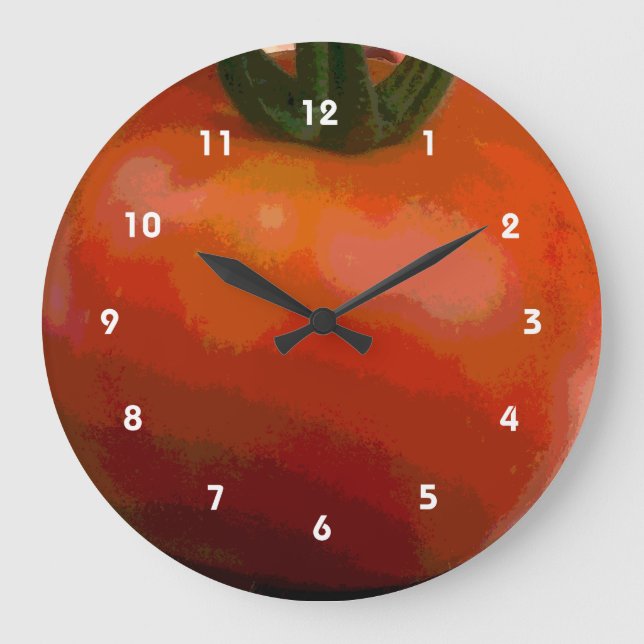 Tomate-Rot Große Wanduhr (Vorderseite)
