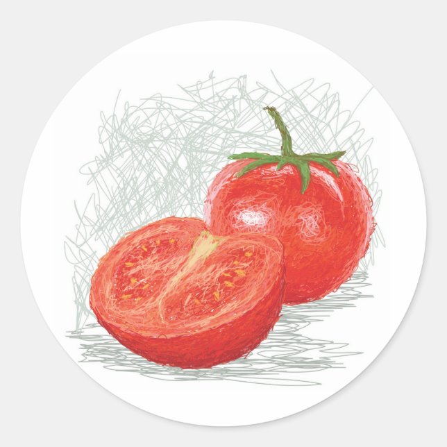 Tomate Runder Aufkleber (Vorderseite)