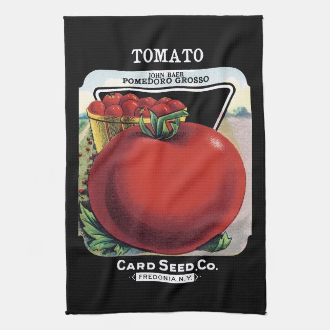 Tomate-Samen-Paket-Aufkleber Handtuch (Vertikal)