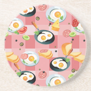 Tomate-und Spiegelei-Muster Getränkeuntersetzer