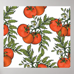 Tomate Vintag: Illustration des Agrarmarktes. Poster