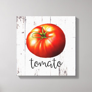 TOMATE Weiße Holz Rustikale Farmhaus Küchenkunst Leinwanddruck