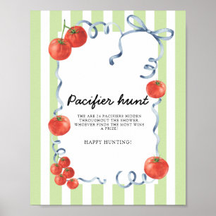 Tomaten-Baby-Party-Schnuller-Suche Poster