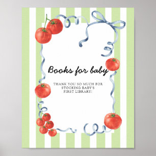 Tomaten-Baby-Shower-Bücher für Baby Poster