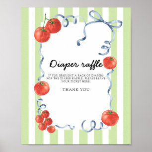 Tomaten-Babyshower-Windel-Raffle Poster