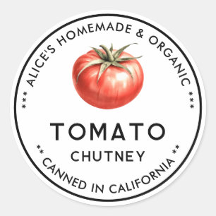 Tomaten-Chutney-Einmachguts-Etikett Runder Aufkleber