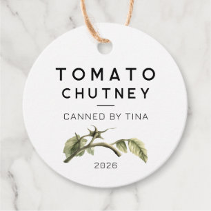 Tomaten-Chutney-Etikett mit aquarelliertem Tomaten Geschenkanhänger